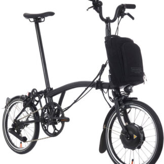 Brompton Electric P Line 4 Speed Electric Folding Bike Mid Handlebar Midnight Black