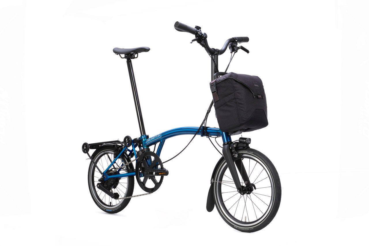 Brompton 2026 Electric P Line with SuperRoll+ - e-Motiq system - 4-speed Folding Bike Mid Handlebar - Extended Seatpost Pacific Lacquer